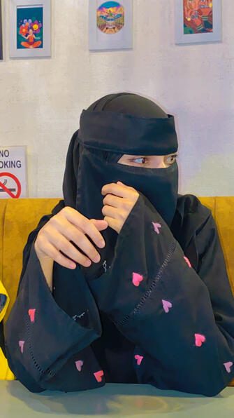 Heart Embroidered Straight Abaya