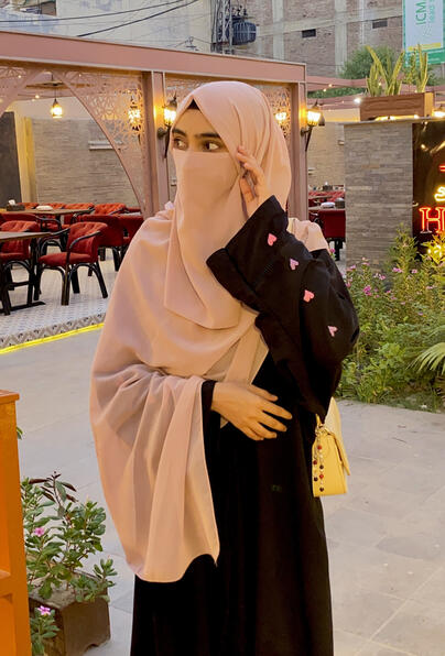 Heart Embroidered Straight Abaya