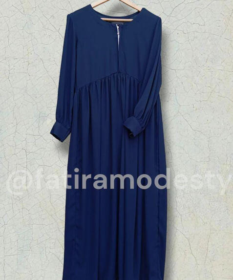 zipper abaya with cuffed sleeves